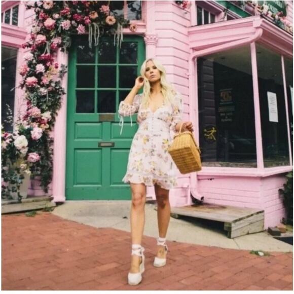 For Love & Lemons Isadora Mini Dress in Blush Size Small - Picture 5 of 10